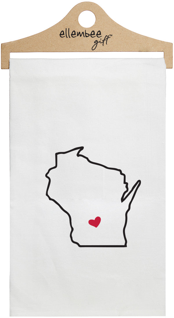 Wisconsin - white kitchen tea towel