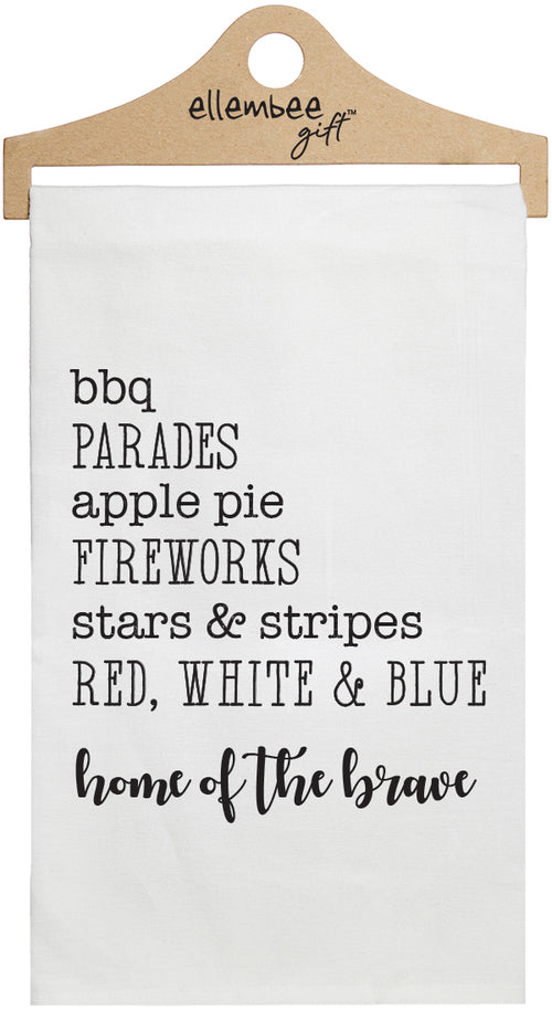 Home of The Brave Bbq Parades Favorite Things - White Kitchen Tea Towel