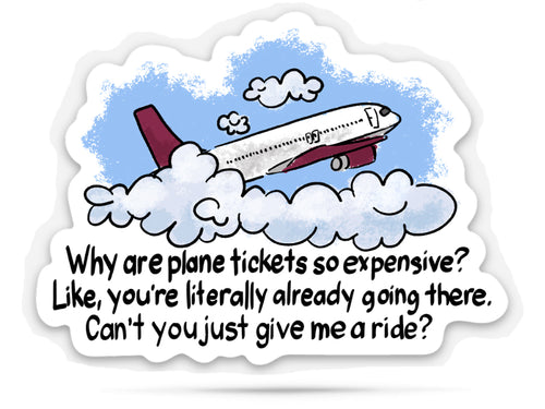 funny stickers with sayings on them about travel and planes