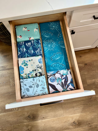Aqua Pug Dogs | Double-Sided Waffle Towel