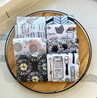 Black and White Kitchen Utensils | Double-Sided Waffle Towel