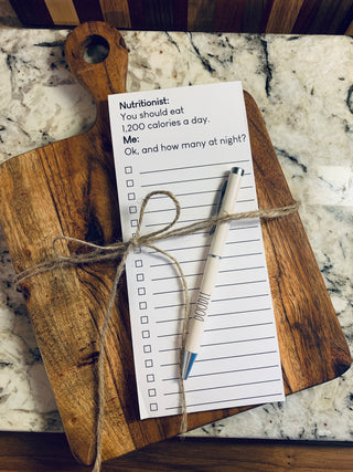 Nutritionist: You should eat 1,200 calories a day.  Me: Ok, how many at night? list pad