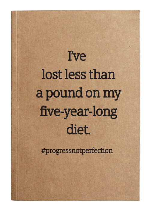 I've loss less than a pound on my five-year long diet. #progressnotperfection kraft notebook