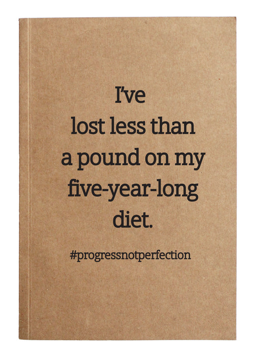 I've loss less than a pound on my five-year long diet. #progressnotperfection kraft notebook