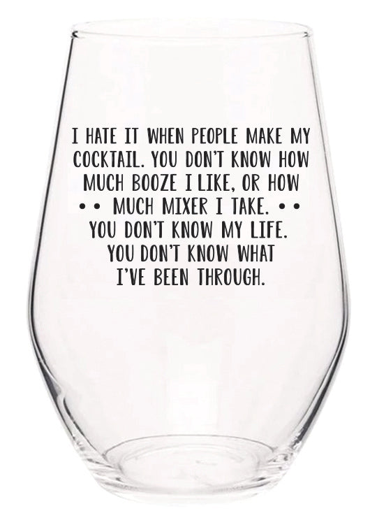 Funny Wine Glasses  Stemless Wine Glasses With Funny Sayings – ellembeegift
