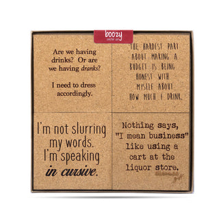 Boozy Cork Coaster Set