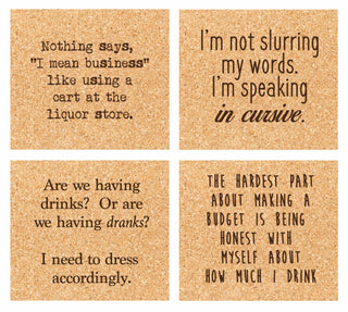 Boozy Cork Coaster Set