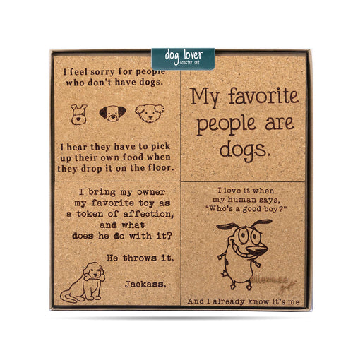 Dog Lover Cork Coaster Set