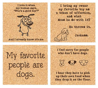 Dog Lover Cork Coaster Set