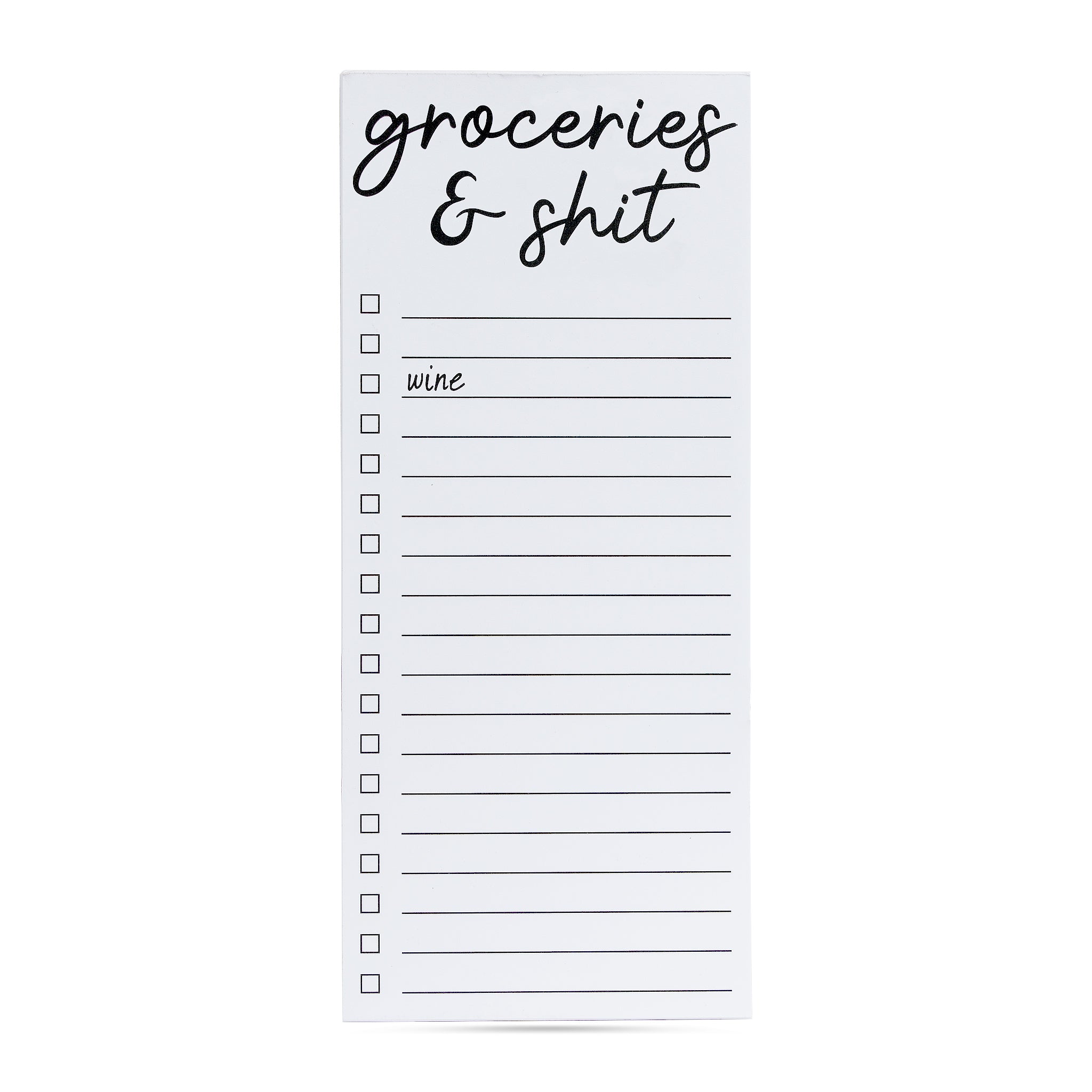 Groceries & shit wine list pad