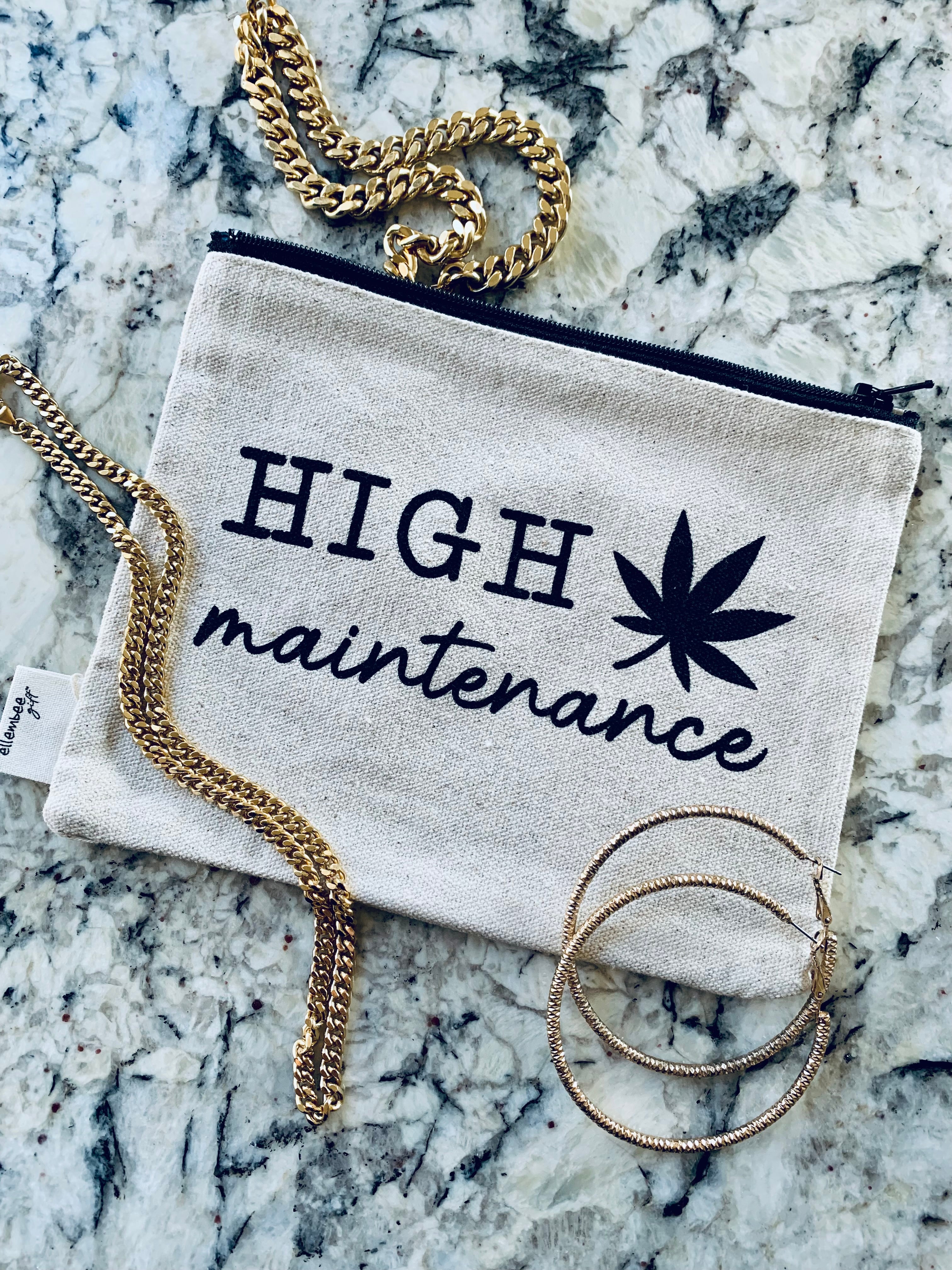 High maintenance zipper pouch