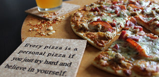 every pizza is a personal pizza if you just try hard and believe in yourself Cork Coaster